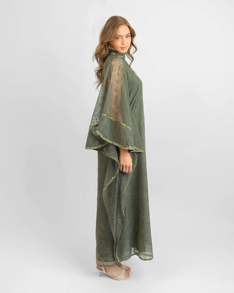 Green Floral Kaftan