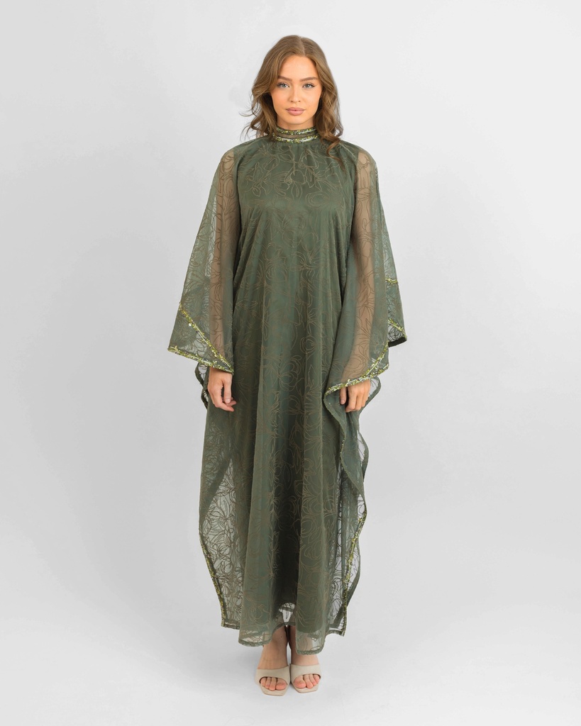 Green Floral Kaftan